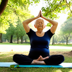 **Image Prompt for Physical Health Improvement**: 
   "An elderly person practicing yoga in a serene park setting, showcasing the benefits of physical activity for seniors. The scene should capture a sense of tranquility and strength, with sunlight filtering through trees."