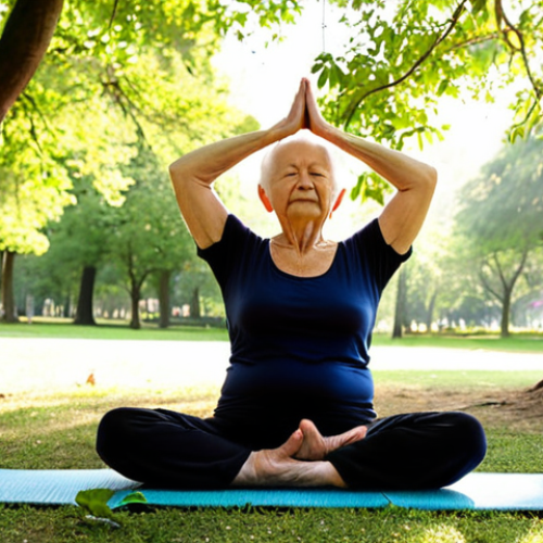 Home 7 **Image Prompt for Physical Health Improvement**:
"An elderly person practicing yoga in a serene park setting, showcasing the benefits of physical activity for seniors. The scene should capture a sense of tranquility and strength, with sunlight filtering through trees."