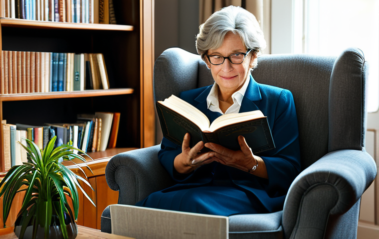 시니어 문학 수업 - **

"A group of fully clothed senior citizens in a brightly lit classroom, gathered around a table w...