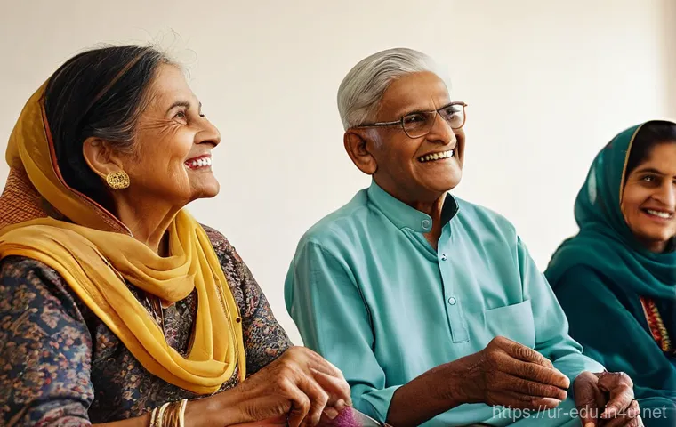 시니어 고령화 교육 - **Prompt:** A vibrant and detailed image capturing an elderly South Asian man, around 65-75 years ol...