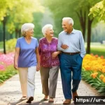 Home 18 시니어의 삶의 질 증진 - **Prompt:** A vibrant outdoor scene depicting a group of three elderly individuals, two women and on...