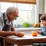 Home 16 시니어와 함께하는 과학 실험 - **Prompt 1: Joyful Volcano Experiment with Grandfather and Grandson**
"A cozy indoor scene where...